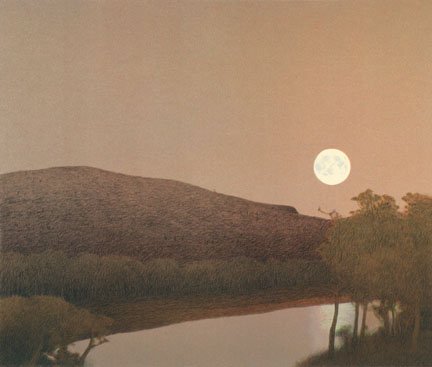 Moonrise Over the Roaring Fork River