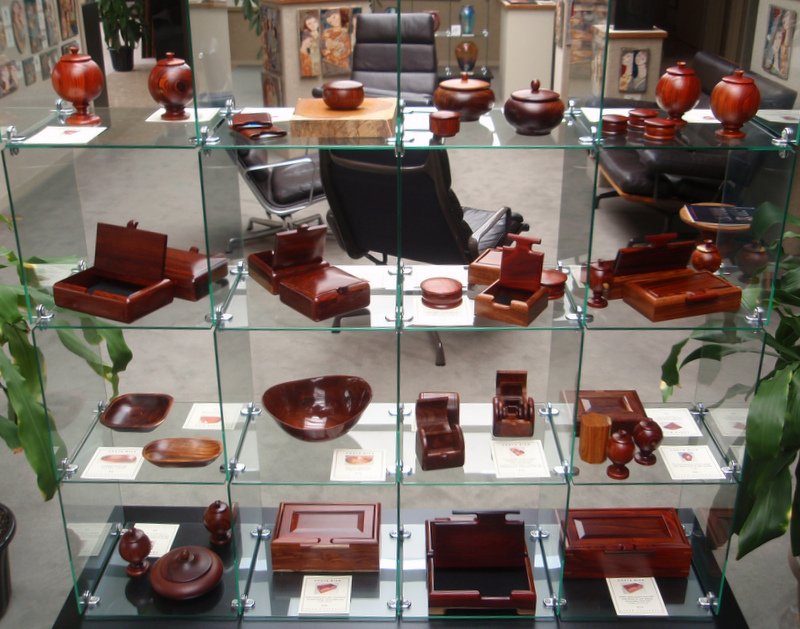 Cocobolo boxes on display today