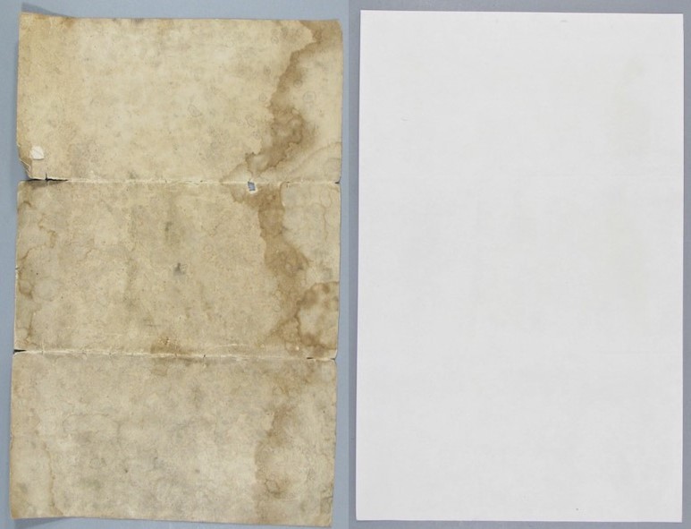 Back
                of the communion certificate before and after treatment