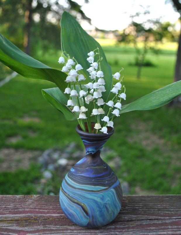 Elisa's Hebron
                  vase with Lilies of the Valley