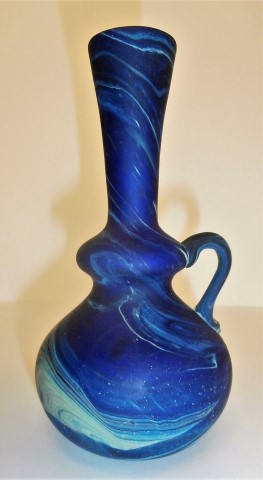 Extended double neck one handle vase