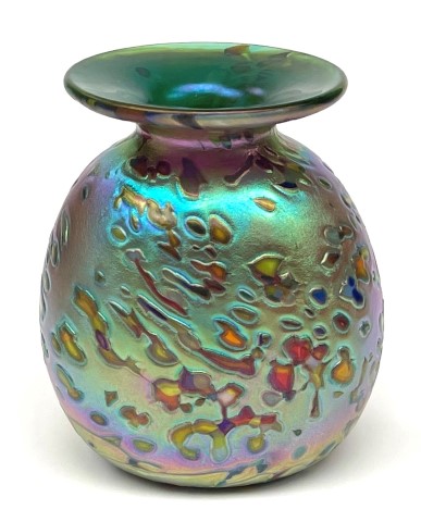 Multiolored turquoise rim mini vase