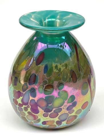Turquoise rim
                      multicolored mini vase