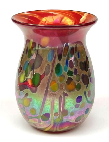 Wide red rim
                      multicolored mini vase