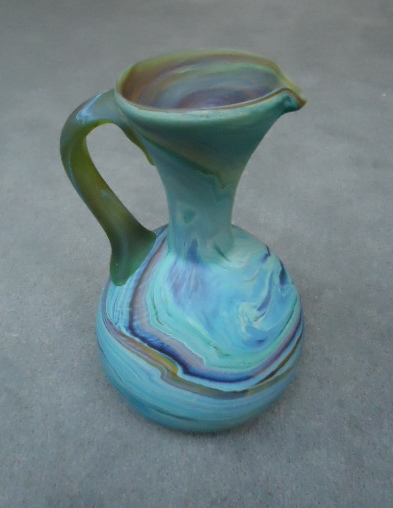 Bulb bottom pitcher
                  turquoise 8 1/2