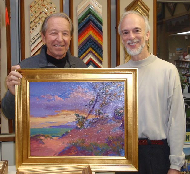 Artist Lou Heiser and Saper
                                Galleries owner Roy Saper