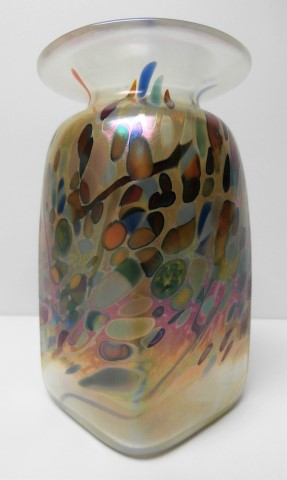 Clear
                      square vase with colors