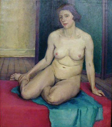 Seated Nude with Green Screen