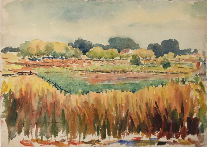 A Fenced
                    Pasture watercolor