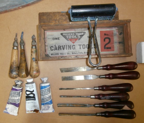 Ponsen linocut
                      tools