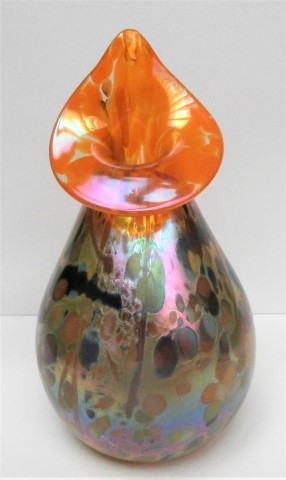 Orange tapered rim mini vase