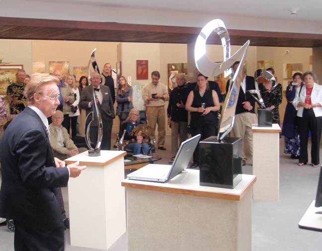 James T. Russell
                      speaking at Saper Galleries