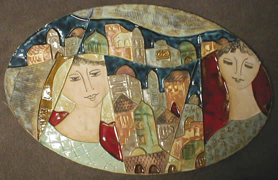 Two Figures and Village Oval