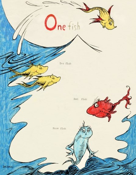 One Fish
                  Two Fish Dr. Seuss 60th Anniversary print